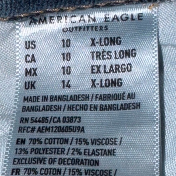 AEO 🦅 Super Stretch Jegging in Waterfall Blue size 10 Extra Long - Picture 15 of 16